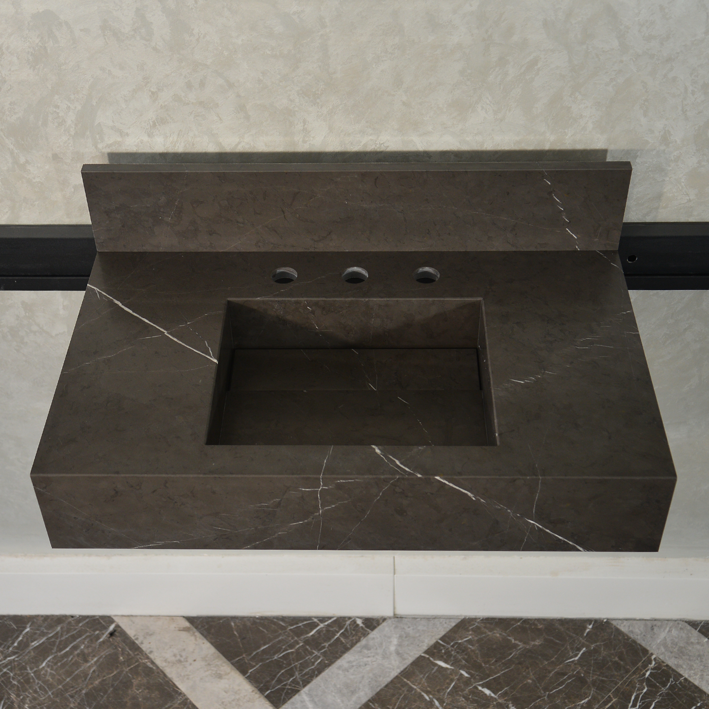 Pietra Grey Handcrafted Natural Marble Bathroom Sink - Polished