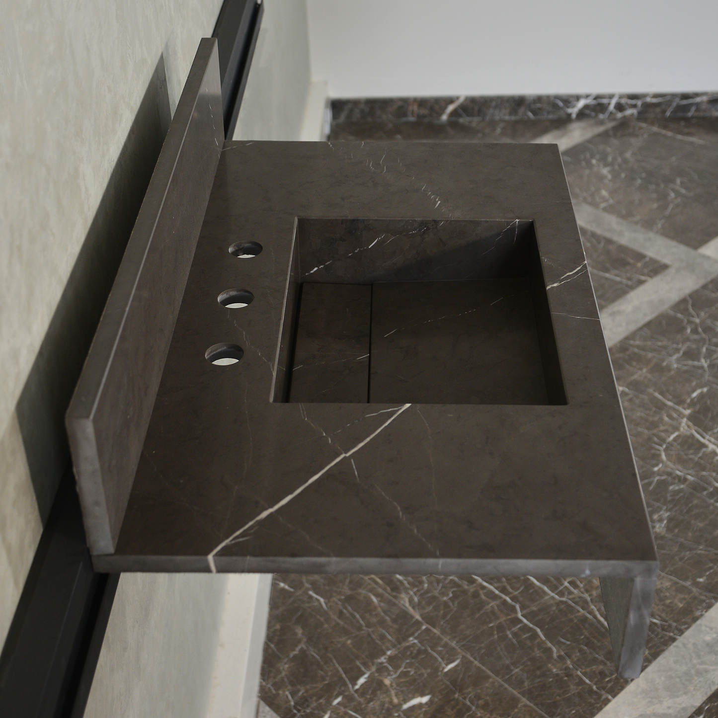 Pietra Grey Handcrafted Natural Marble Bathroom Sink - Polished