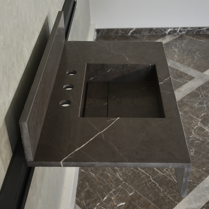 Pietra Grey Handcrafted Natural Marble Bathroom Sink - Polished
