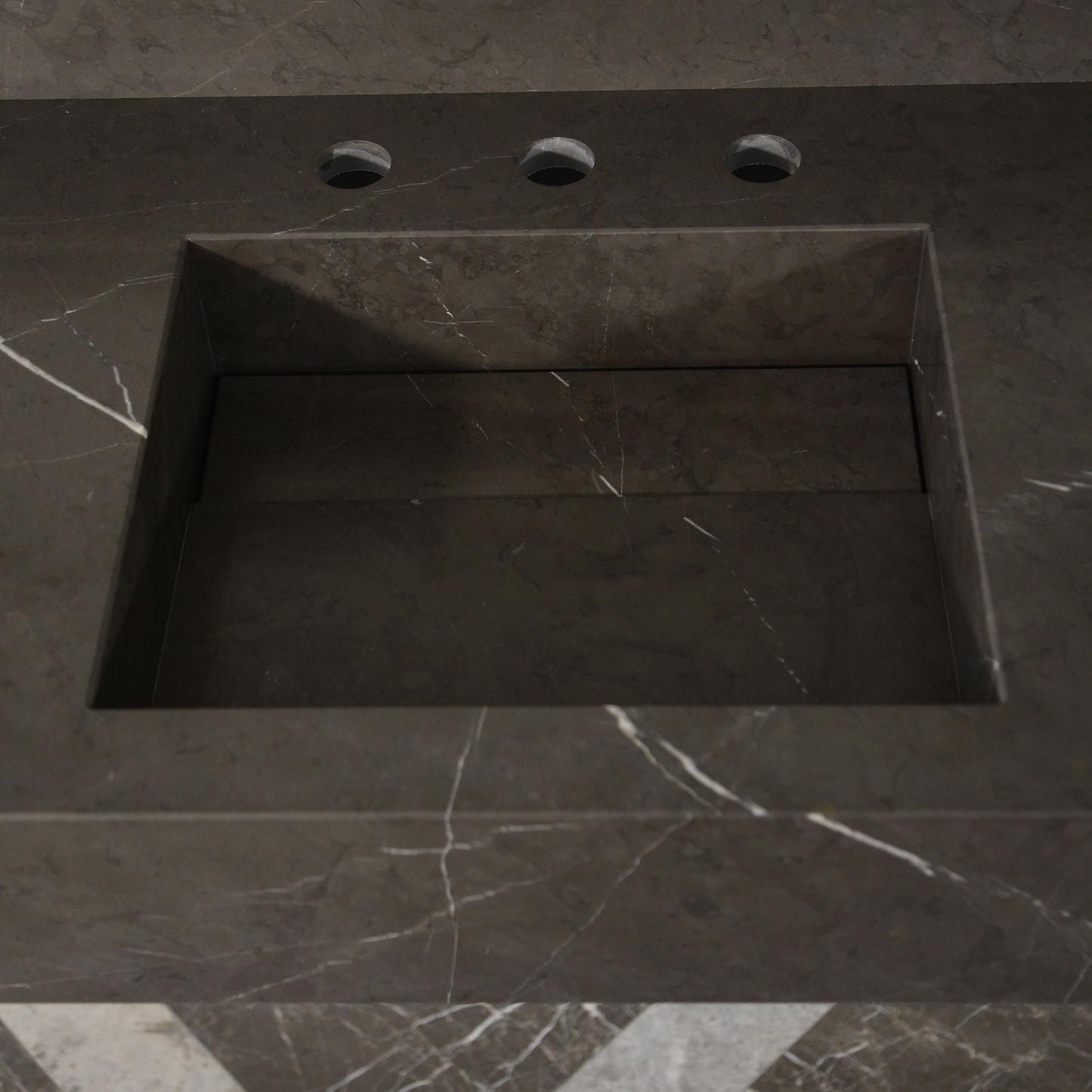 Pietra Grey Handcrafted Natural Marble Bathroom Sink - Polished