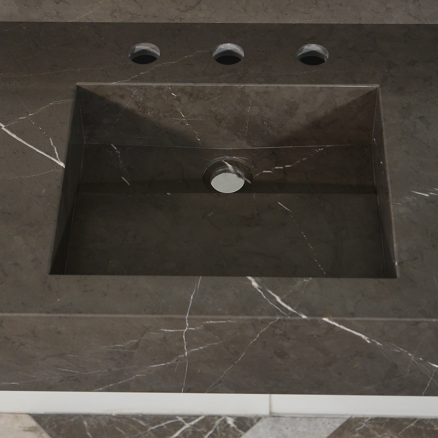 Pietra Grey Handcrafted Natural Marble Bathroom Sink - Polished