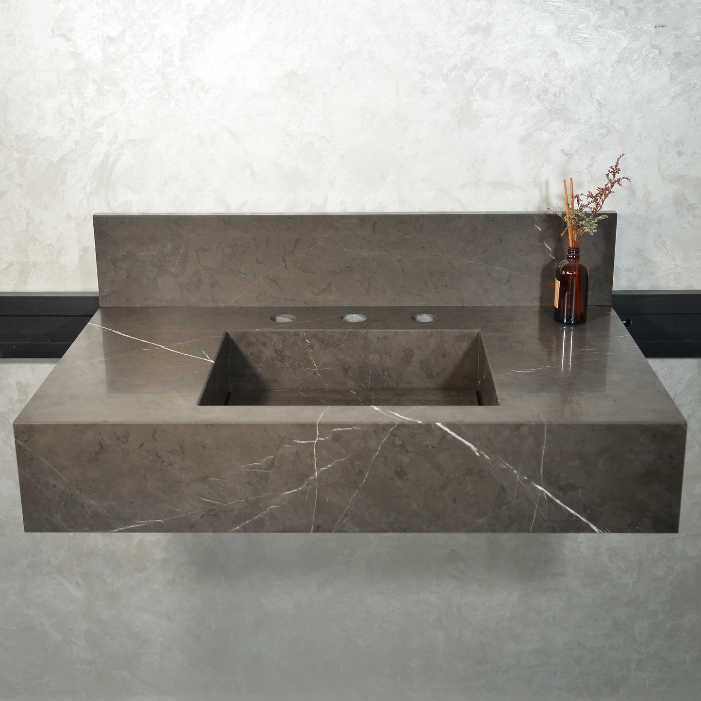 Pietra Grey Handcrafted Natural Marble Bathroom Sink - Polished
