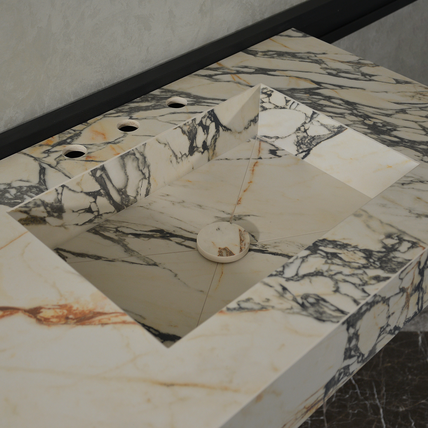 Gold Engineered Porcelain Sink - Handcrafted Materia Corchia