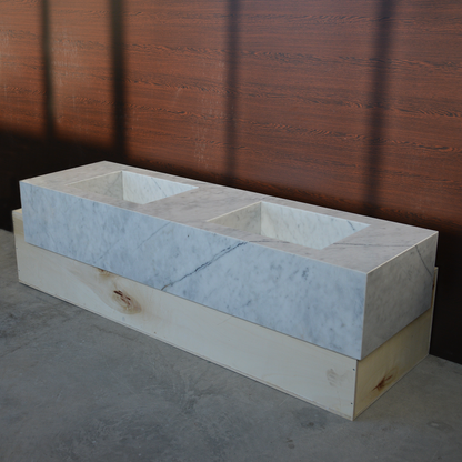Lilac Marble Handcrafted Sink - Custom Sculptural Statement Bathroom Vanity Piece