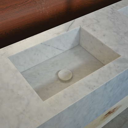 Lilac Marble Handcrafted Sink - Custom Sculptural Statement Bathroom Vanity Piece