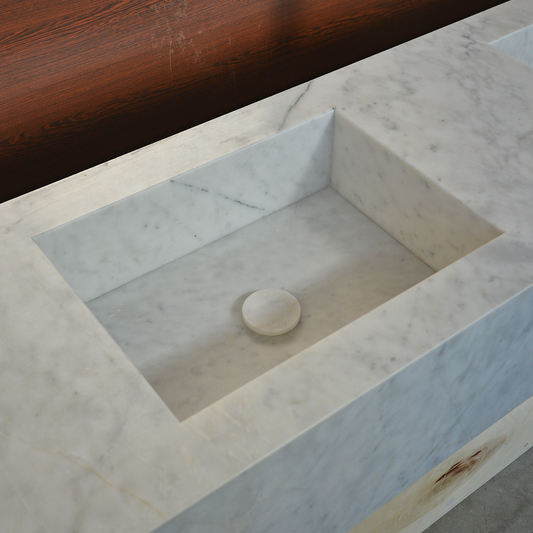 Lilac Marble Handcrafted Sink - Custom Sculptural Statement Bathroom Vanity Piece