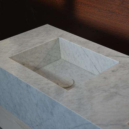 Lilac Marble Handcrafted Sink - Custom Sculptural Statement Bathroom Vanity Piece
