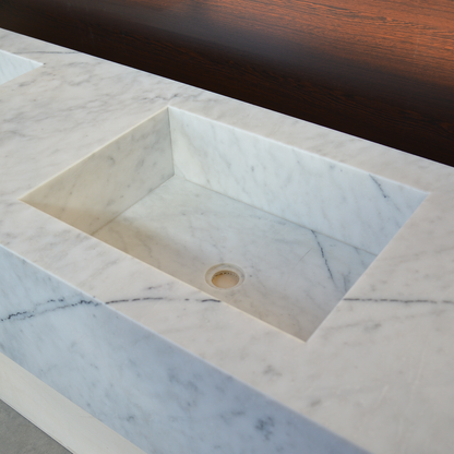 Lilac Marble Handcrafted Sink - Custom Sculptural Statement Bathroom Vanity Piece