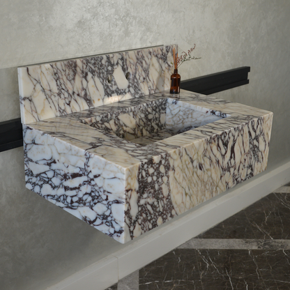 Calacatta Viola Premium Natural Marble Sink - Custom Handcrafted