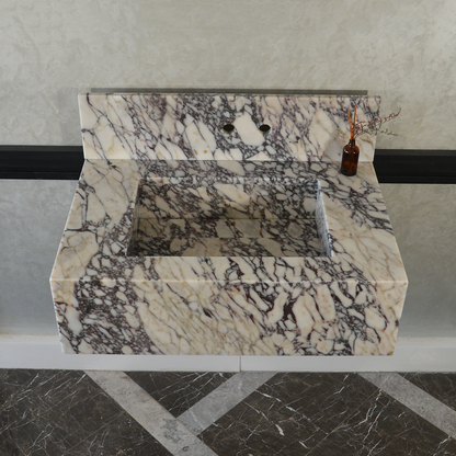Calacatta Viola Premium Natural Marble Sink - Custom Handcrafted