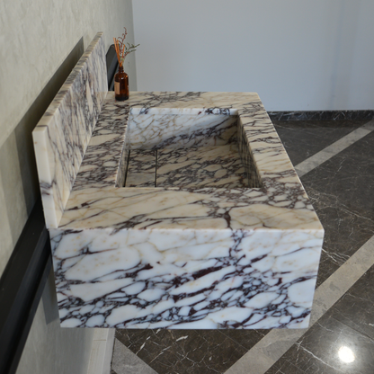 Calacatta Viola Premium Natural Marble Sink - Custom Handcrafted