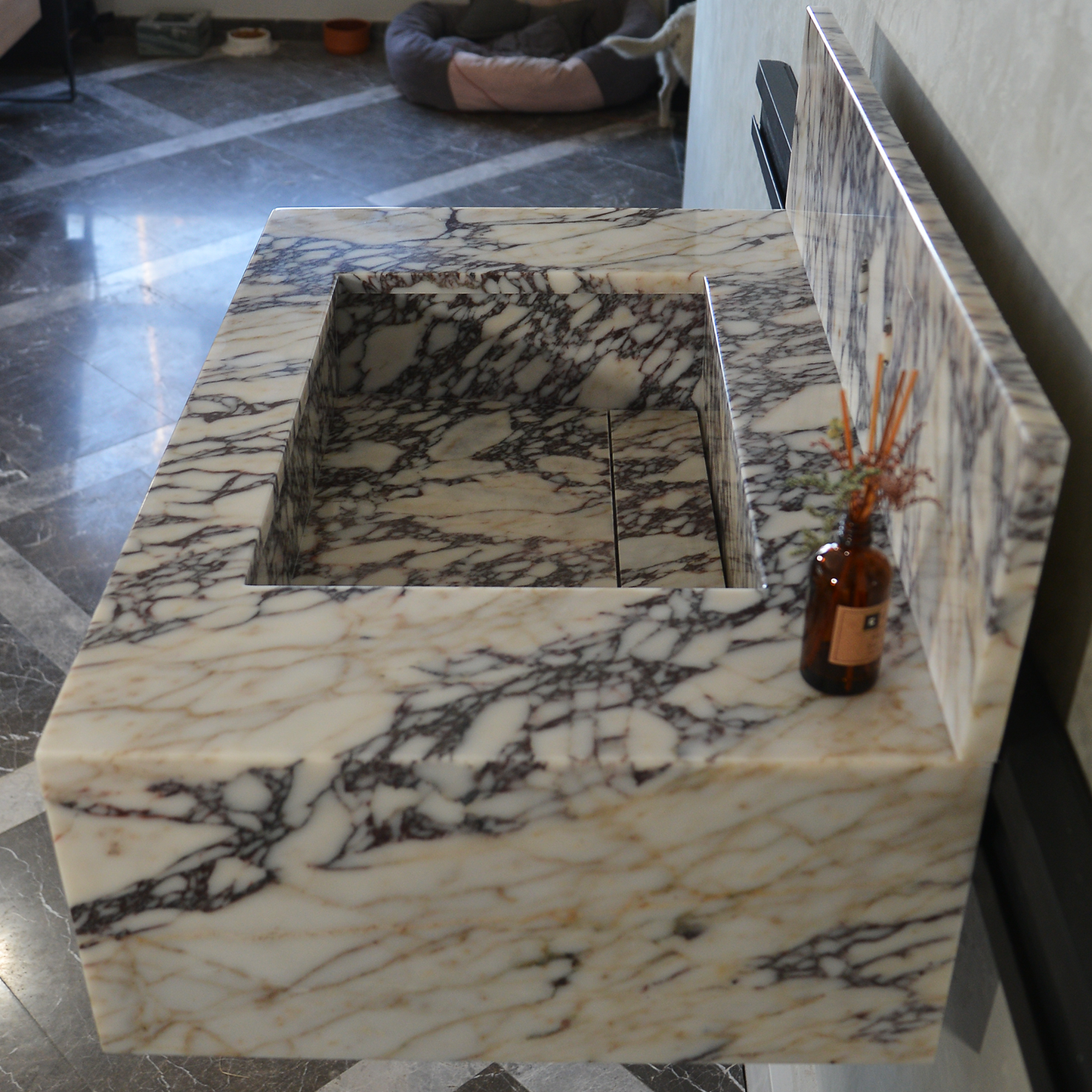 Calacatta Viola Premium Natural Marble Sink - Custom Handcrafted