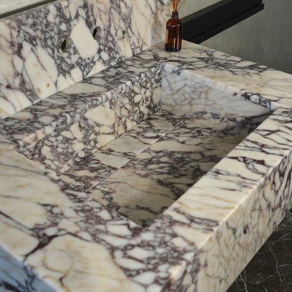 Calacatta Viola Premium Natural Marble Sink - Custom Handcrafted