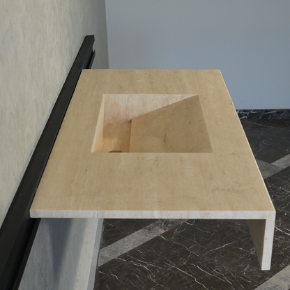 Handcrafted Travertine Bathroom Sink - Premium Durable Natural Stone