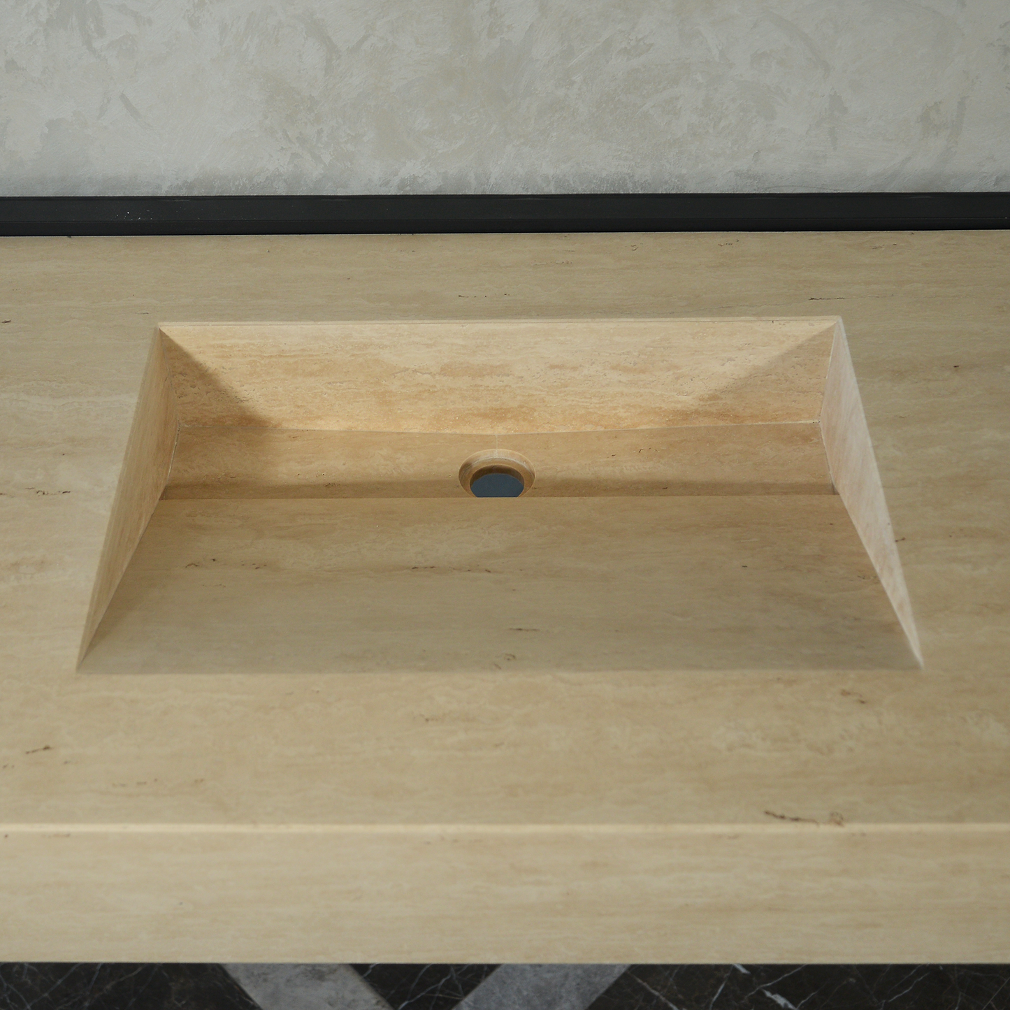 Handcrafted Travertine Bathroom Sink - Premium Durable Natural Stone