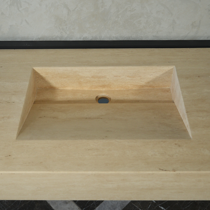 Handcrafted Travertine Bathroom Sink - Premium Durable Natural Stone