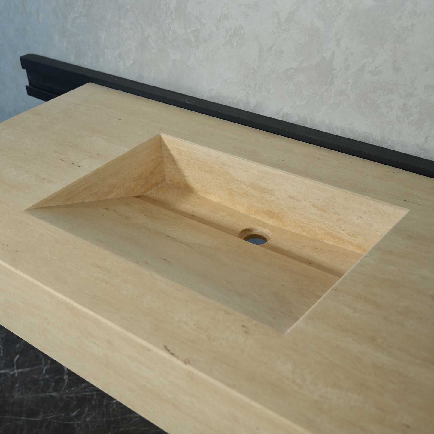 Handcrafted Travertine Bathroom Sink - Premium Durable Natural Stone
