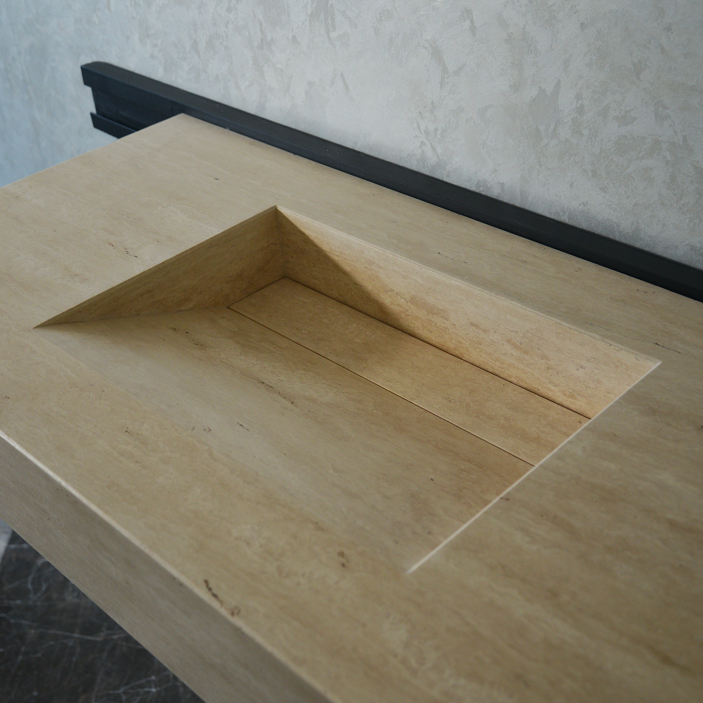 Handcrafted Travertine Bathroom Sink - Premium Durable Natural Stone
