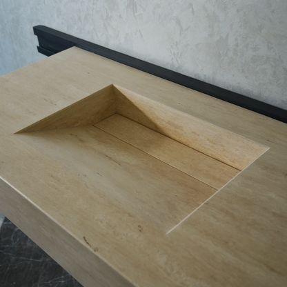 Handcrafted Travertine Bathroom Sink - Premium Durable Natural Stone