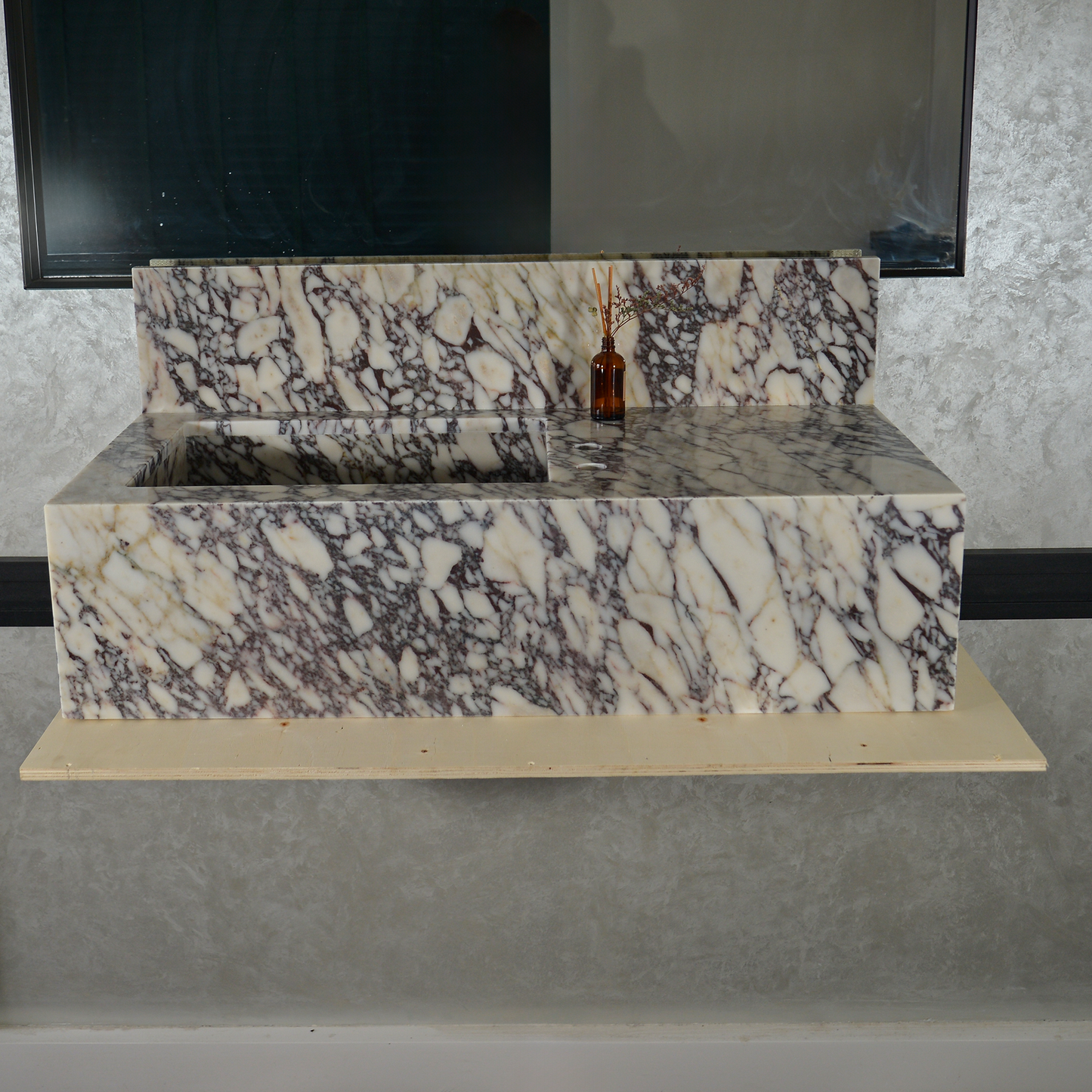 Burgundy Calacatta Viola Marble Sink - Handcrafted Artisanal