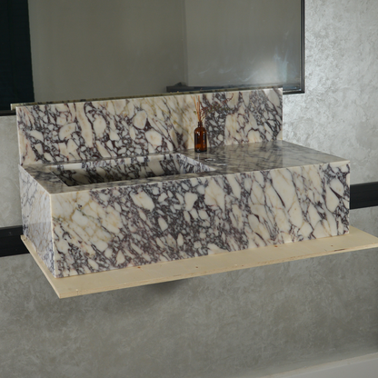 Burgundy Calacatta Viola Marble Sink - Handcrafted Artisanal
