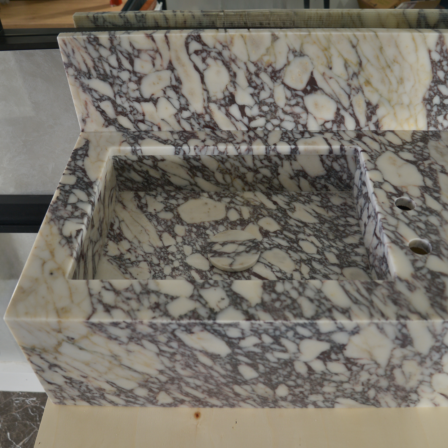 Burgundy Calacatta Viola Marble Sink - Handcrafted Artisanal