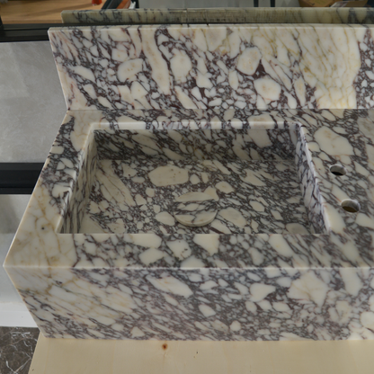 Burgundy Calacatta Viola Marble Sink - Handcrafted Artisanal