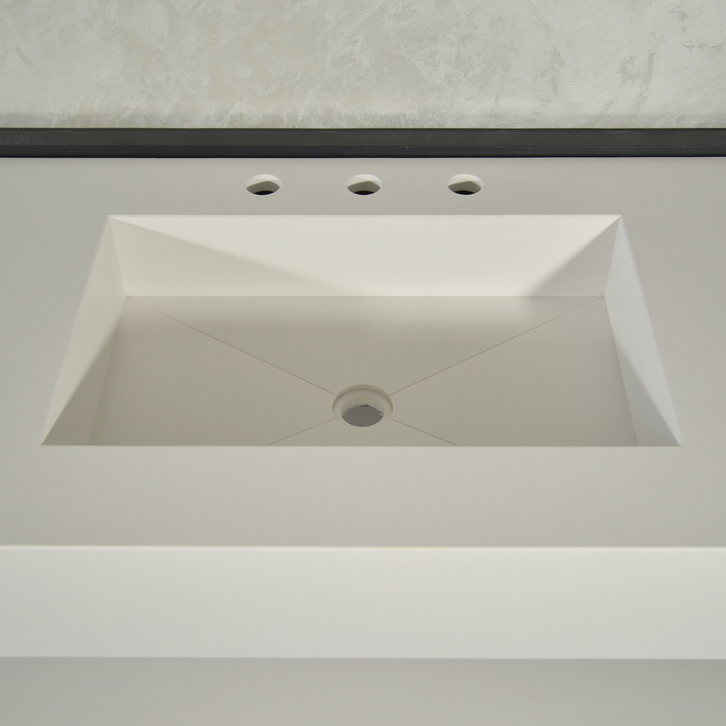 Handcrafted White Polished Engineered Quartz Sink With Shelf