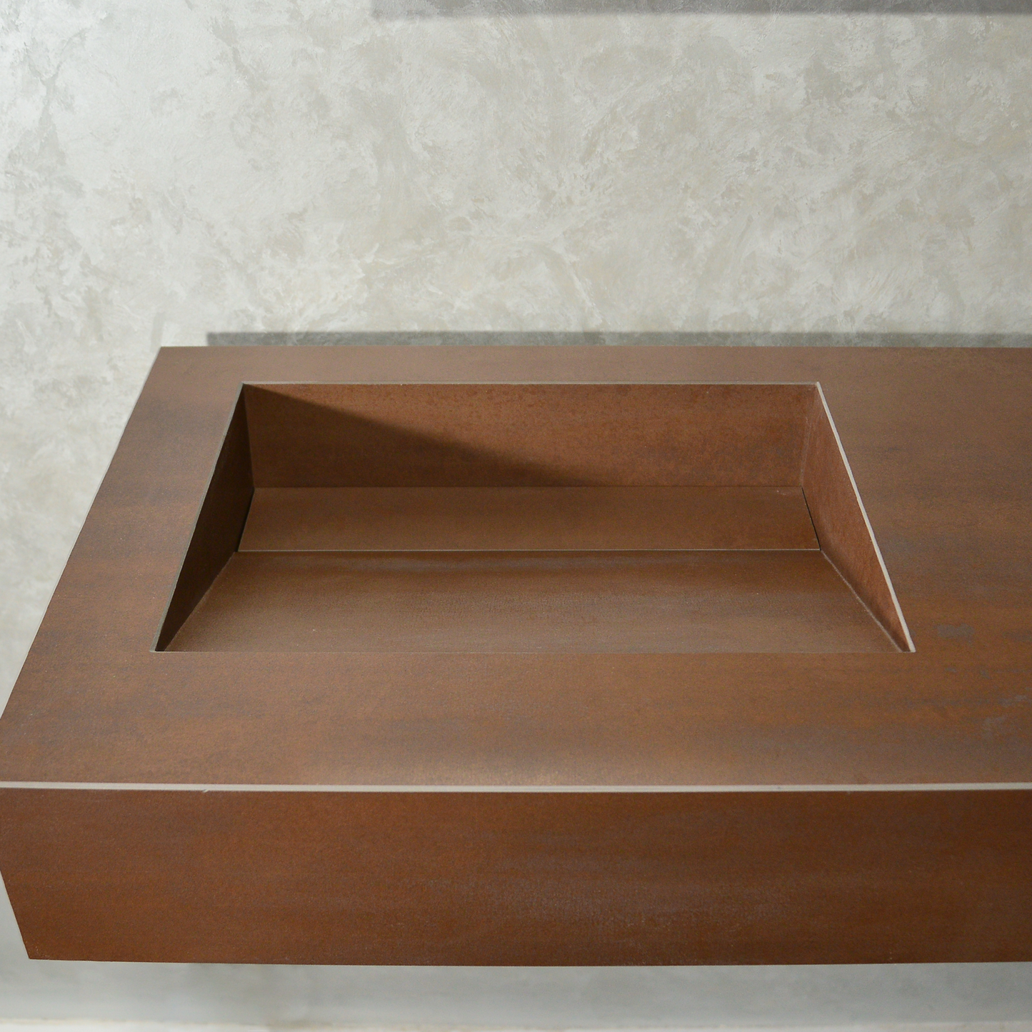 Premium Metal Corten Engineered Porcelain Double Basin Sink 58.3x19.3 - Industrial
