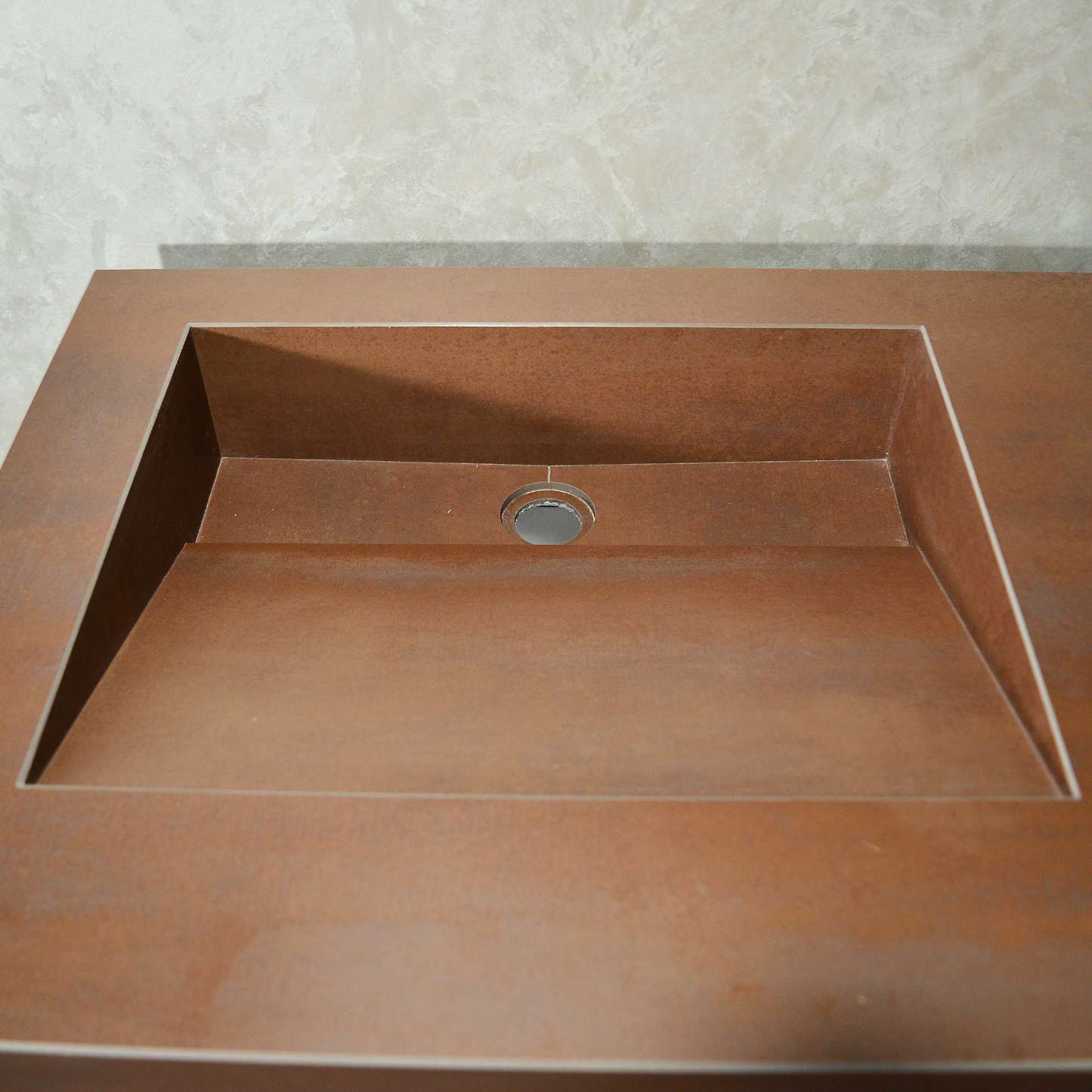 Premium Metal Corten Engineered Porcelain Double Basin Sink 58.3x19.3 - Industrial