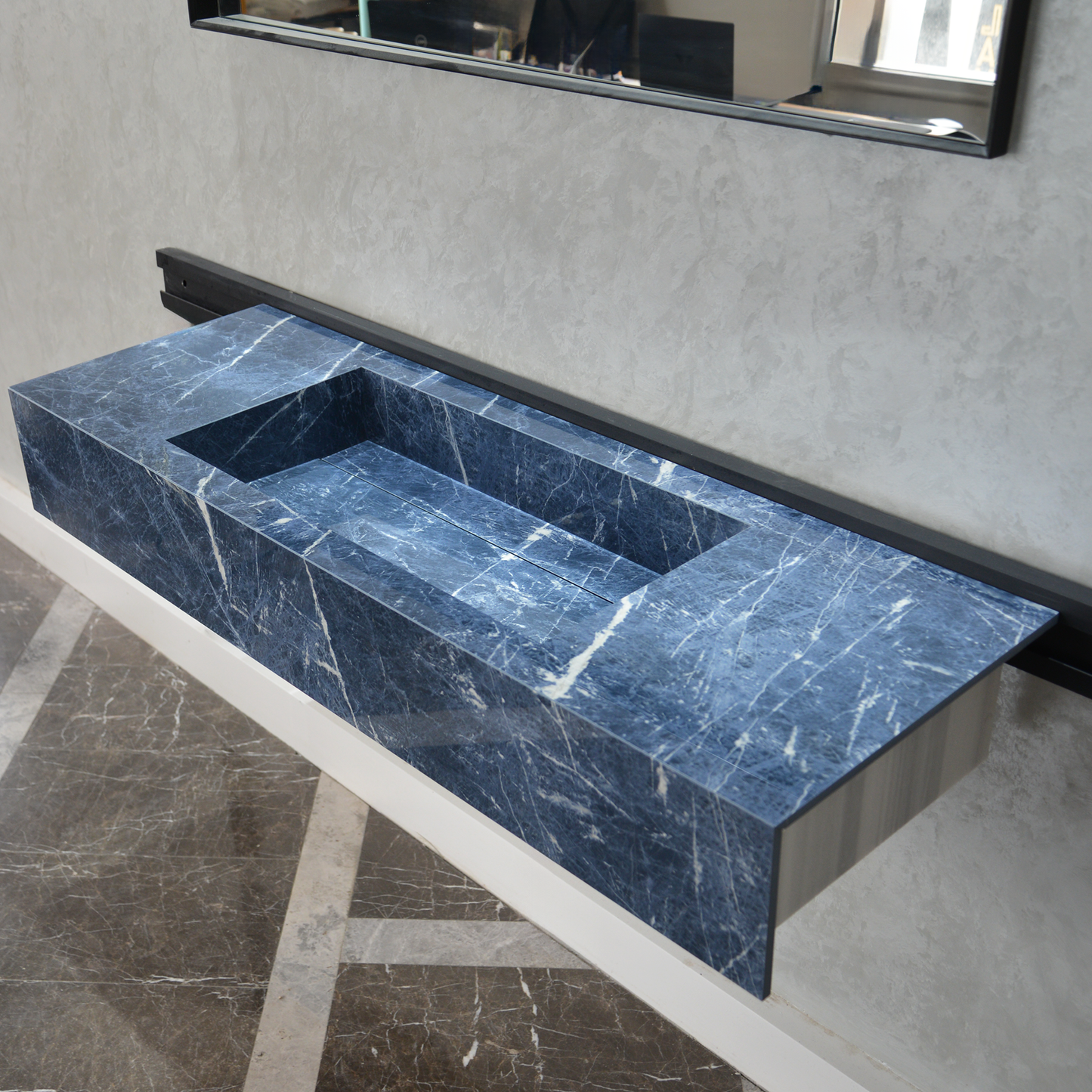 Engineered Stone Kitchen Sink - Precious Sodalite Handcrafted