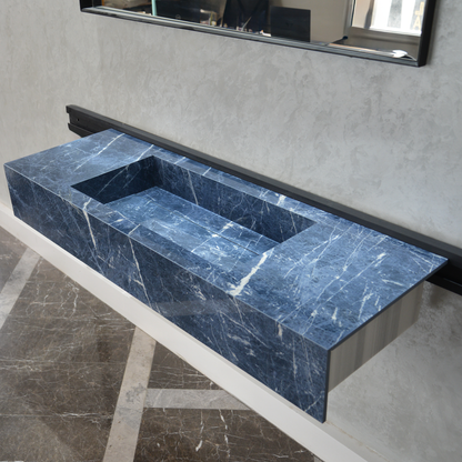 Engineered Stone Kitchen Sink - Precious Sodalite Handcrafted