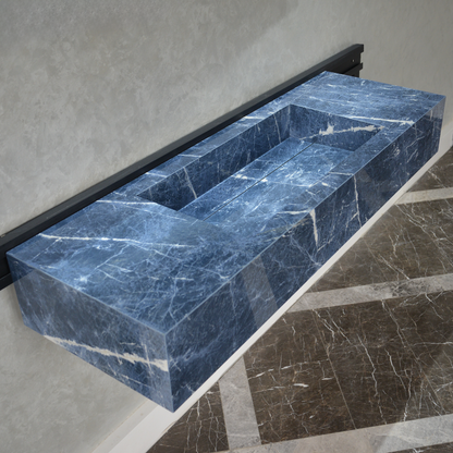 Engineered Stone Kitchen Sink - Precious Sodalite Handcrafted