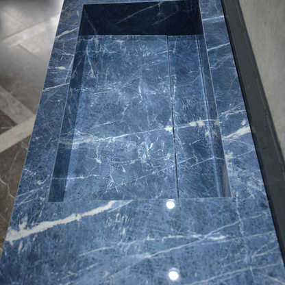 Engineered Stone Kitchen Sink - Precious Sodalite Handcrafted