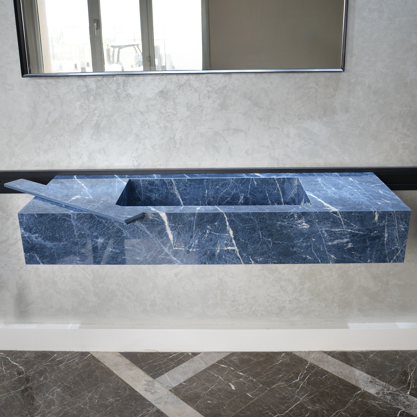 Engineered Stone Kitchen Sink - Precious Sodalite Handcrafted