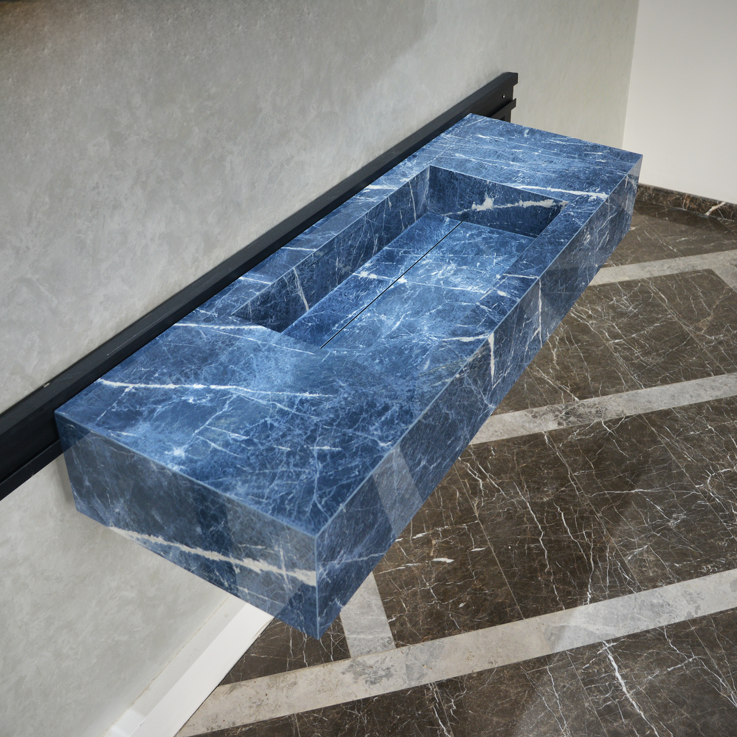 Engineered Stone Kitchen Sink - Precious Sodalite Handcrafted