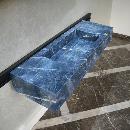 Engineered Stone Kitchen Sink - Precious Sodalite Handcrafted