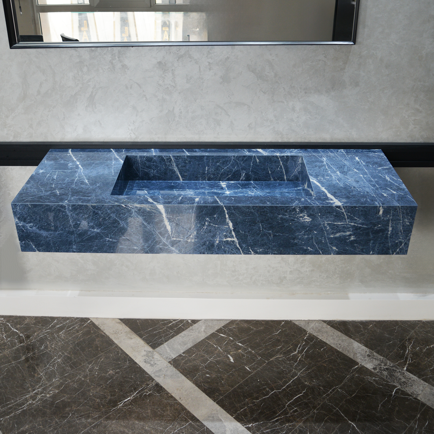 Engineered Stone Kitchen Sink - Precious Sodalite Handcrafted