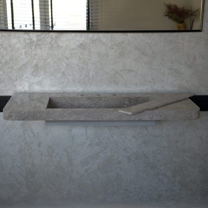 Tundra Grey Handcrafted Marble Bathroom Sink - Premium Quality Luxury Design