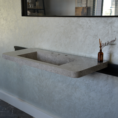 Tundra Grey Handcrafted Marble Bathroom Sink - Premium Quality Luxury Design