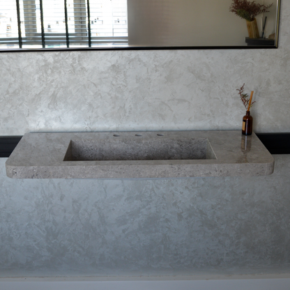 Tundra Grey Handcrafted Marble Bathroom Sink - Premium Quality Luxury Design