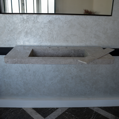 Tundra Grey Handcrafted Marble Bathroom Sink - Premium Quality Luxury Design