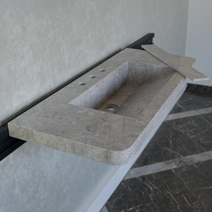 Tundra Grey Handcrafted Marble Bathroom Sink - Premium Quality Luxury Design