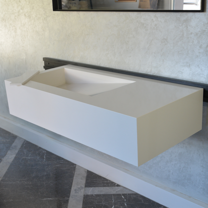 White Quartz Handcrafted Kitchen Sink - Precision Engineered and Custom Assembled