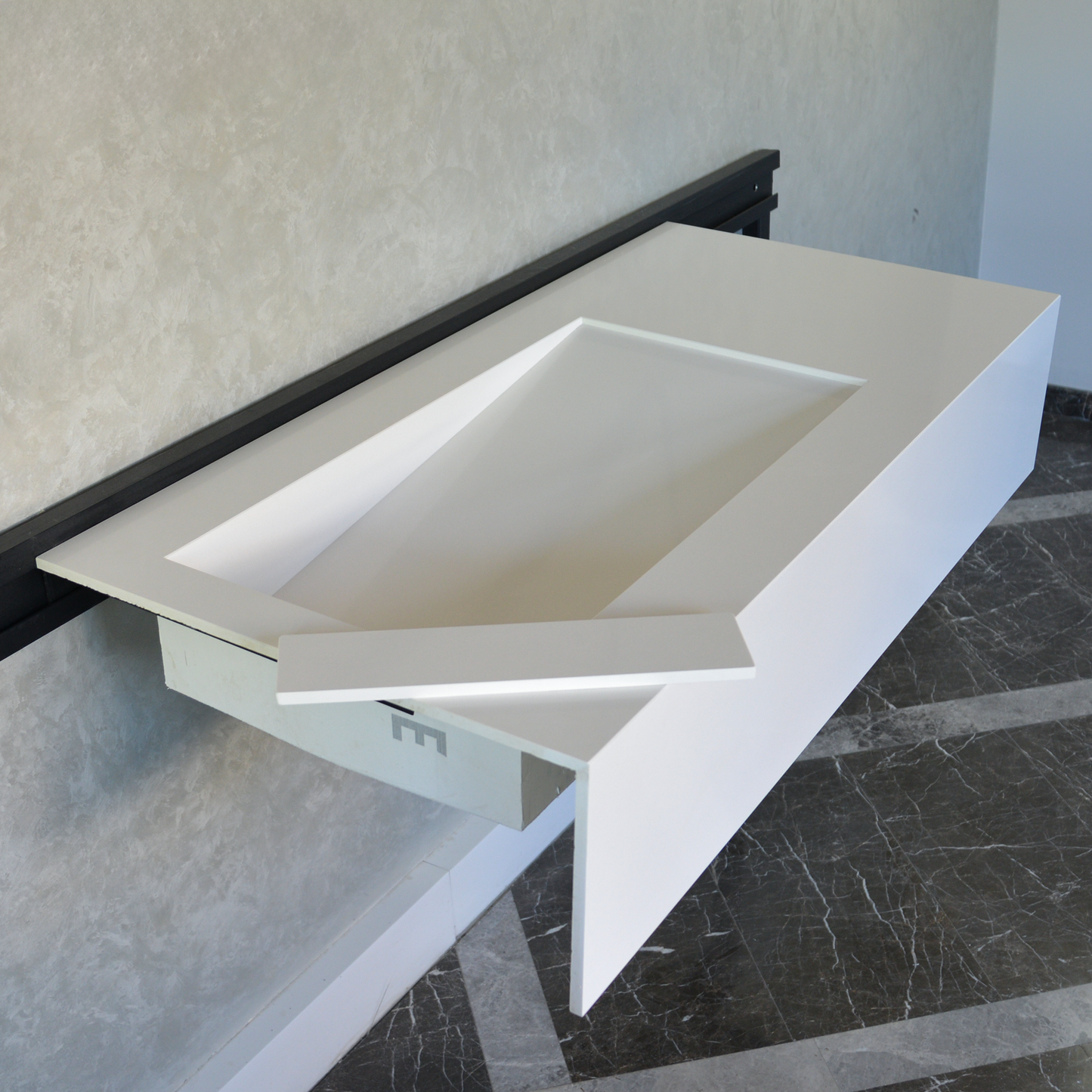 White Quartz Handcrafted Kitchen Sink - Precision Engineered and Custom Assembled