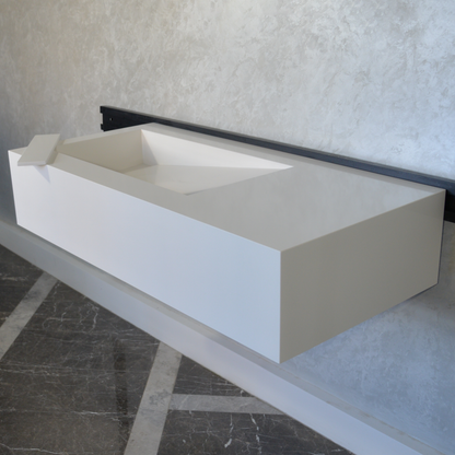 White Quartz Handcrafted Kitchen Sink - Precision Engineered and Custom Assembled