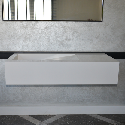 White Quartz Handcrafted Kitchen Sink - Precision Engineered and Custom Assembled