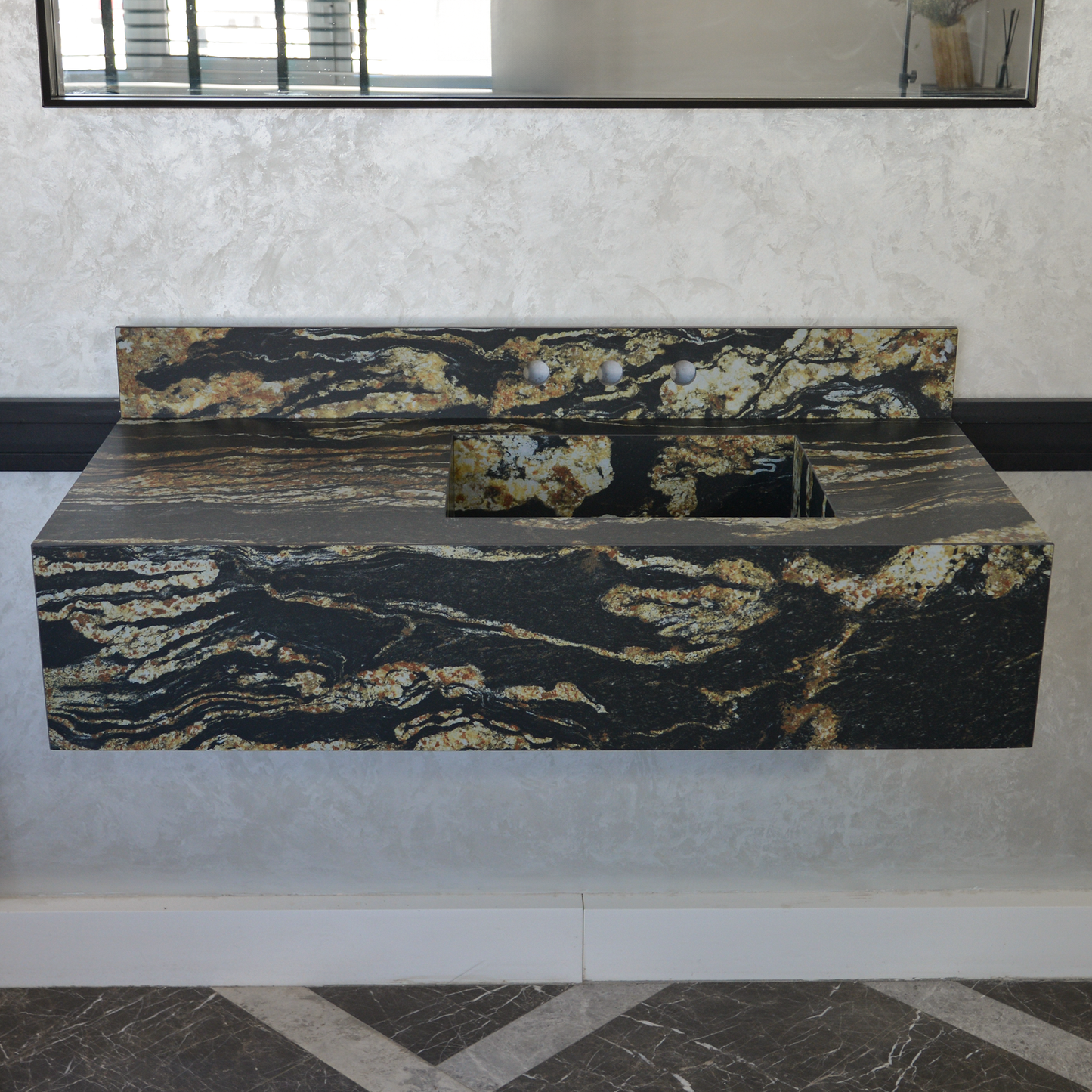 Black Engineered Porcelain Sink - Handcrafted Italian Taurus
