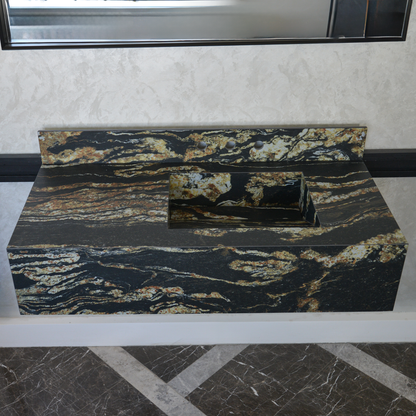 Black Engineered Porcelain Sink - Handcrafted Italian Taurus