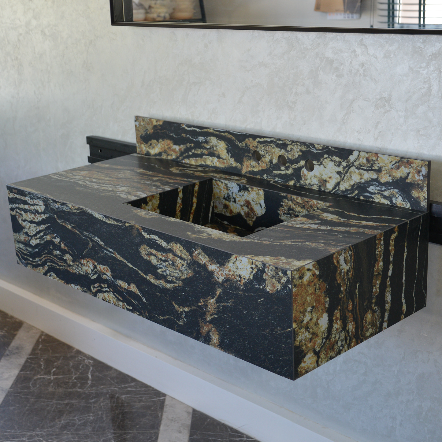 Black Engineered Porcelain Sink - Handcrafted Italian Taurus